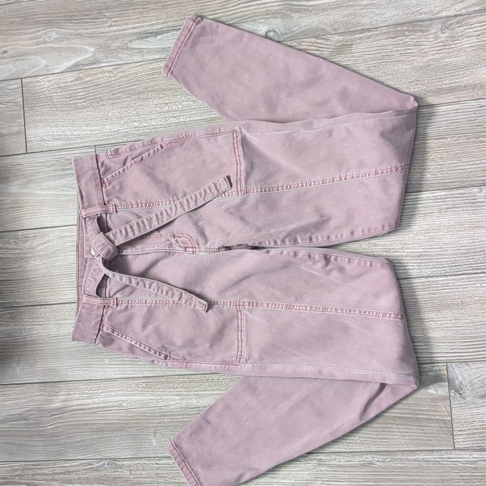 American Eagle Super Stretch Mauve Paper Bag Pants 0